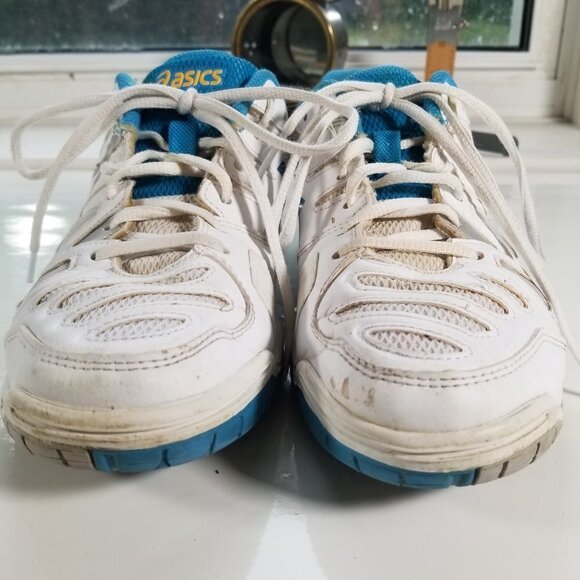 Asics Sneakers Womens Gel Game Tennis Shoe White with Blue Size 8 Pickleball - Picture 5 of 12